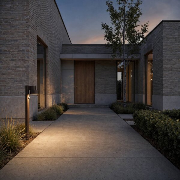 Lucande LED osvětlení cesty Elune, černé, se senzorem, IP44, 77 cm, Černá, Hliník, Moderní