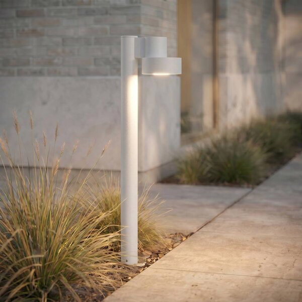 Lucande LED osvětlení cesty Elune, světle šedé, IP44, výška 77 cm, Hliník / šedá / zinek, Hliník, Moderní