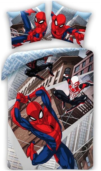 Souprava ložního povlečení Spider-man: Napříč paralelními světy - 100% bavlna - 70 x 90 cm + 140 x 200 cm