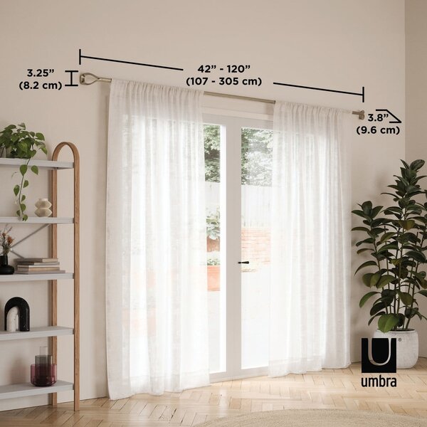 Roztažitelná garnýž z nerezové oceli 107 - 305 cm Loop – Umbra