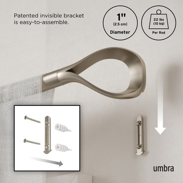 Roztažitelná garnýž z nerezové oceli 107 - 305 cm Loop – Umbra