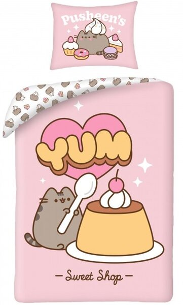 Bavlněné ložní povlečení Pusheen - motiv Sweet Shop - 100% bavlna - 70 x 90 cm + 140 x 200 cm