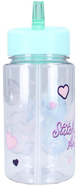 Plastová láhev na pití Lilo & Stitch s brčkem - 450 ml