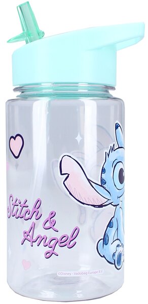 Plastová láhev na pití Lilo & Stitch s brčkem - 450 ml