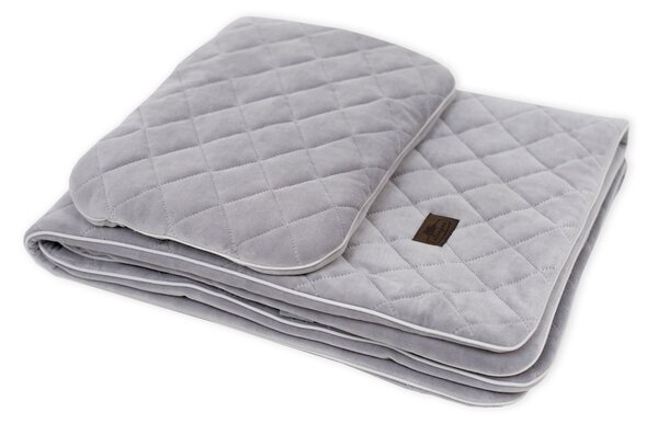 Sleepee Royal Baby Set šedý - sametová deka + polštářek