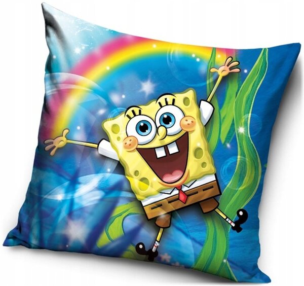 Polštář Spongebob a duha - 40 x 40 cm