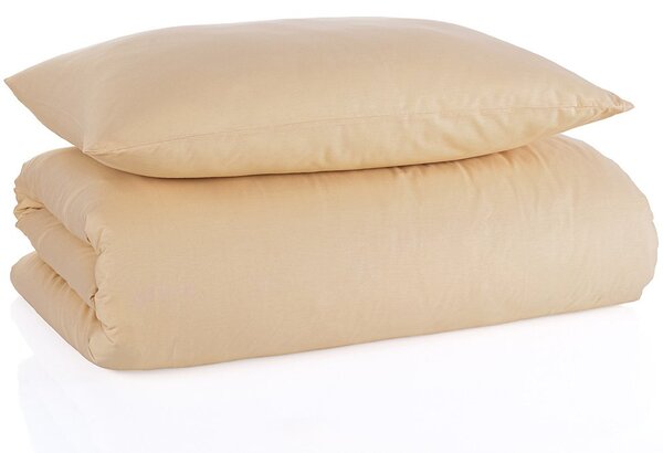 Bavlněné jednobarevné ložní povlečení BedTex Exclusive Collection - béžové - 100% bavlna - 70 x 90 cm + 140 x 200 cm