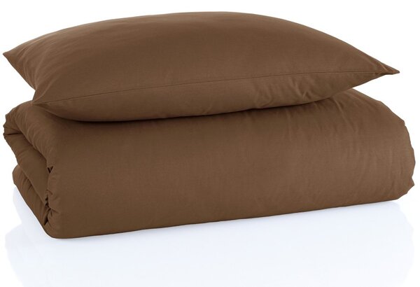 Bavlněné jednobarevné ložní povlečení BedTex Exclusive Collection - hnedé - 100% bavlna - 70 x 90 cm + 140 x 200 cm
