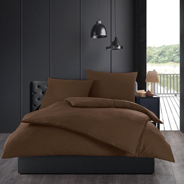 Bavlněné jednobarevné ložní povlečení BedTex Exclusive Collection - hnedé - 100% bavlna - 70 x 90 cm + 140 x 200 cm