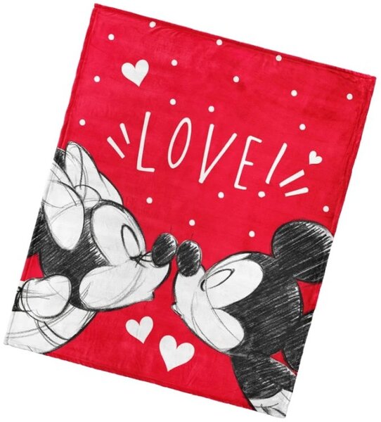Coral fleece deka Mickey & Minnie Mouse - motiv Love - 130 x 160 cm