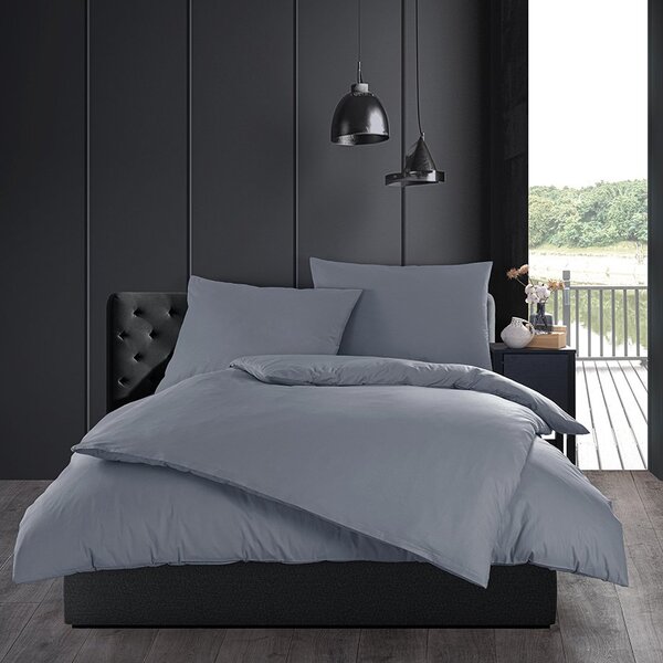 Bavlněné jednobarevné ložní povlečení BedTex Exclusive Collection - šedé - 100% bavlna - 70 x 90 cm + 140 x 200 cm