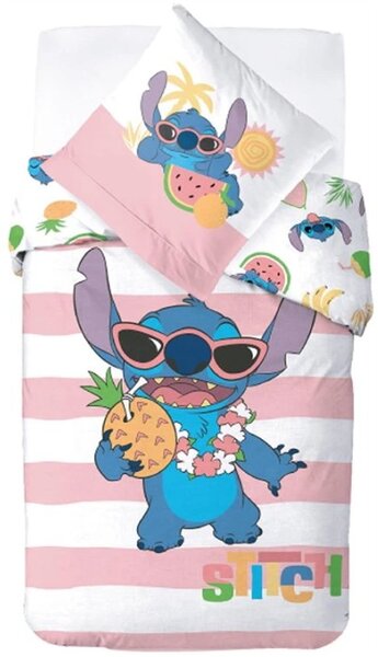Dětské bavlněné ložní povlečení Lilo & Stitch - motiv Letní koktejl - 100% bavlna - 70 x 90 cm + 140 x 200 cm