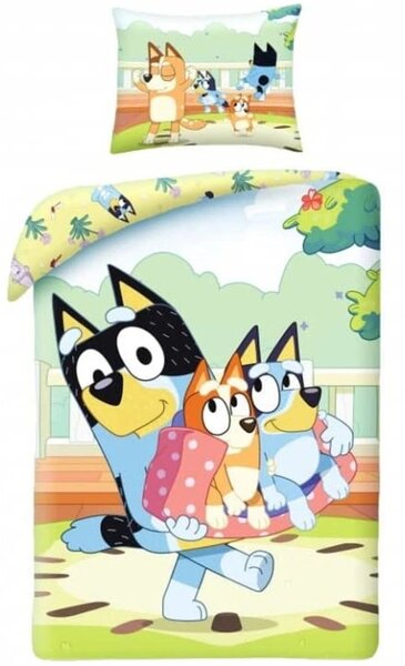 Bavlněné ložní povlečení Bluey v parku - motiv Rodinná pohoda v parku - 100% bavlna - 70 x 90 cm + 140 x 200 cm
