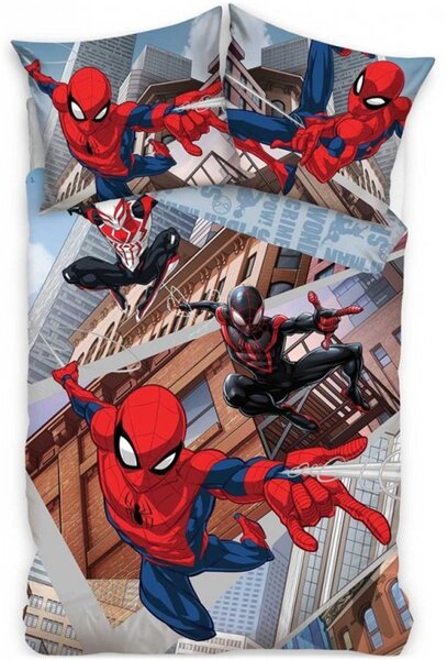 Ložní povlečení Spiderman - motiv Napříč paralelními světy - 100% bavlna renforcé - 70 x 90 cm + 140 x 200 cm