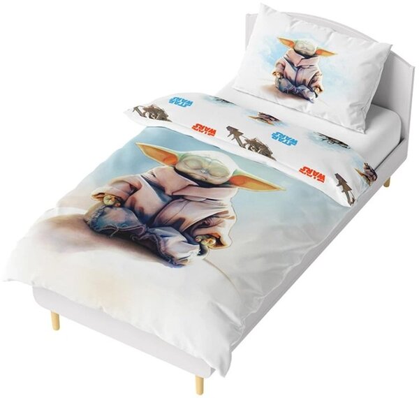 Oboustranné bavlněné ložní povlečení Star Wars - Hvězdné války - motiv Baby Yoda - 100% bavlna - 70 x 90 cm + 140 x 200 cm