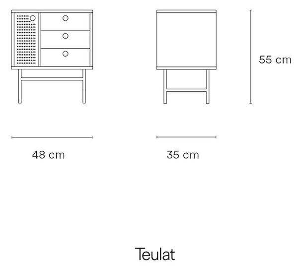 NOČNÍ STOLEK PUNTO BÍLÝ 55 X 35