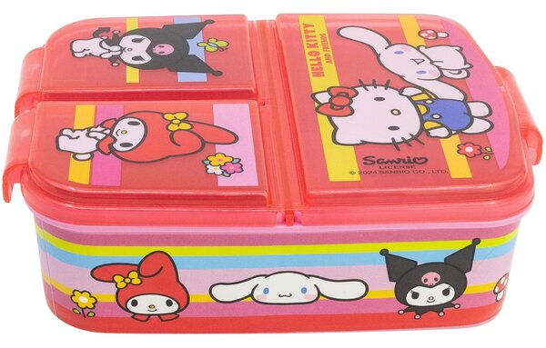 Multibox na svačinu Hello Kitty a přátelé se třemi přihrádkami | Bez obsahu BPA