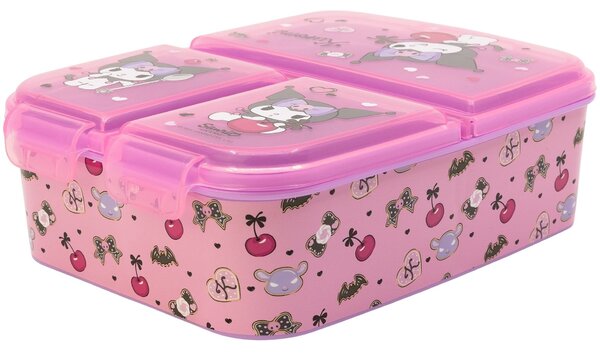 Multibox na svačinu s motivem Kuromi se třemi přihrádkami | Bez obsahu BPA