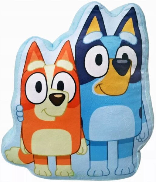 Tvarovaný 3D polštářek Bluey a Bingo - 28 x 34 cm