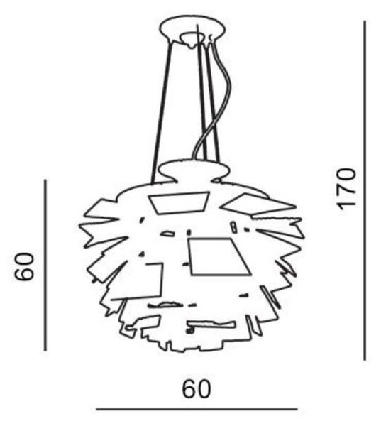 FLOWER závěsné svítidlo 1x E27 100W bez zdroje 60cm IP20, hliníkové
