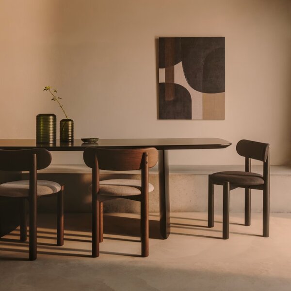 Kave Home Černý lakovaný jídelní stůl Litto 240 x 100 cm