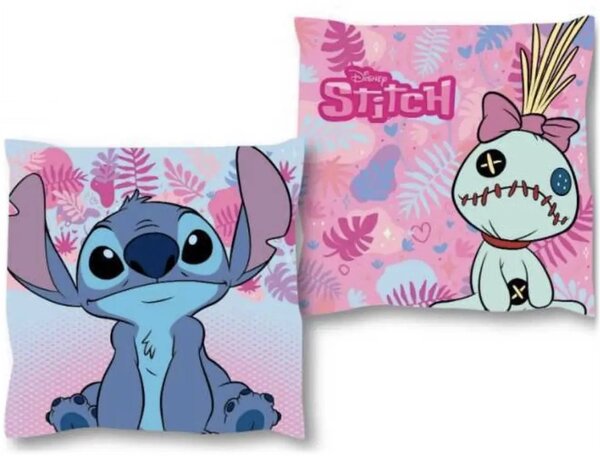 Oboustranný polštář Lilo & Stitch - motiv Stitch a Scrump - 38 x 38 cm
