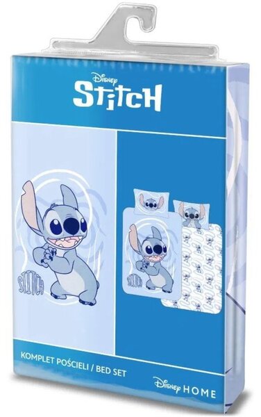 Bavlněné ložní povlečení Stitch v modré barvě pro kluky - 100% bavlna - 70 x 90 cm + 140 x 200 cm