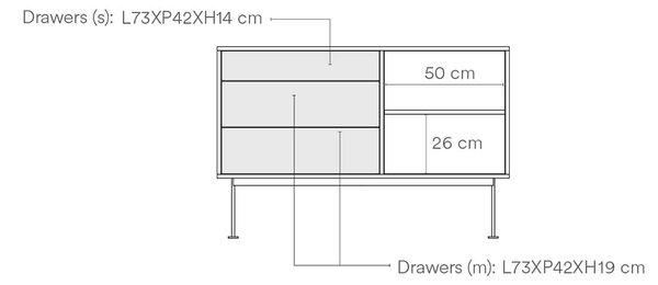 Komoda okoy 128 x 81 cm antracit