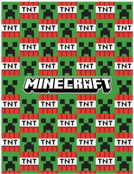 Coral fleece deka Minecraft - Creeper & TNT
