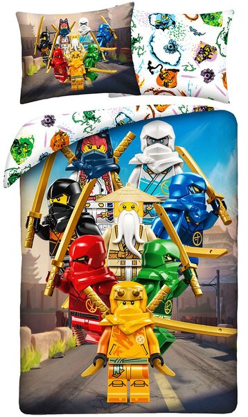 Bavlněné ložní povlečení LEGO Ninjago - 100% bavlna - 70 x 90 cm + 140 x 200 cm