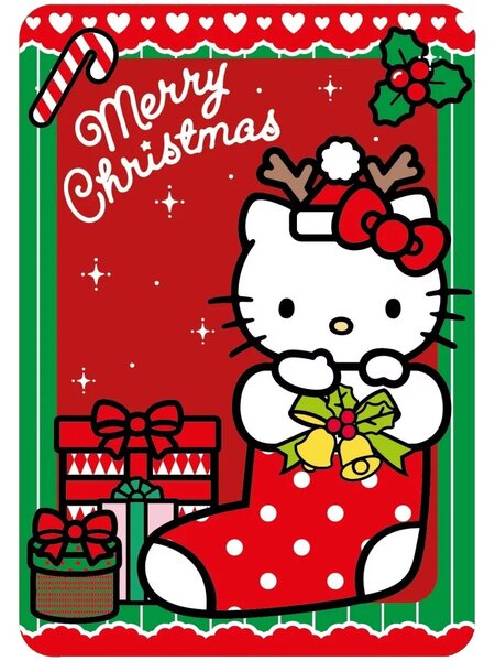 Vánoční flísová deka Hello Kitty - 100 x 140 cm