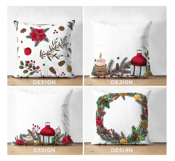 Povlaky na polštáře v sadě 4 ks s vánočním motivem 43x43 cm Merry Christmas – Mila Home