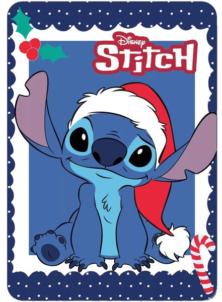 Vánoční flísová deka Lilo & Stitch - 100 x 140 cm
