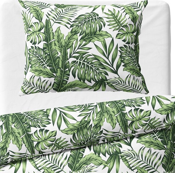 Bavlněné ložní povlečení Jungle Leaves - 100% bavlna Renforcé - 70 x 90 cm + 140 x 200 cm