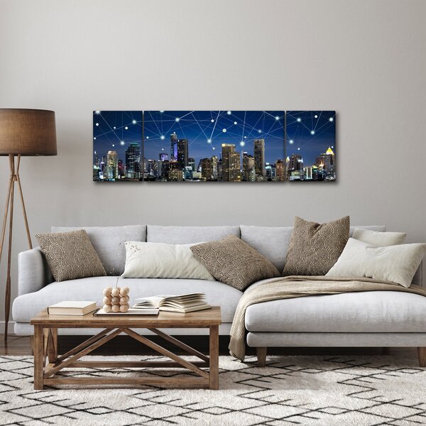 Obraz - Velkoměsto v noci (170x50 cm)