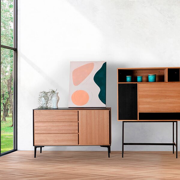 Komoda sabraso 116 x 40 cm hnědá