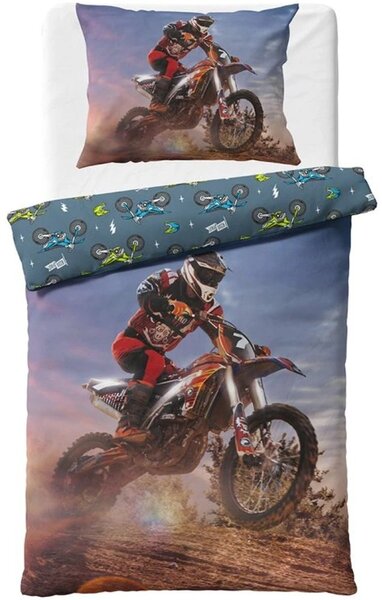 Bavlněné ložní povlečení Motokros - 100% bavlna Renforcé - 70x90 cm + 140x200 cm