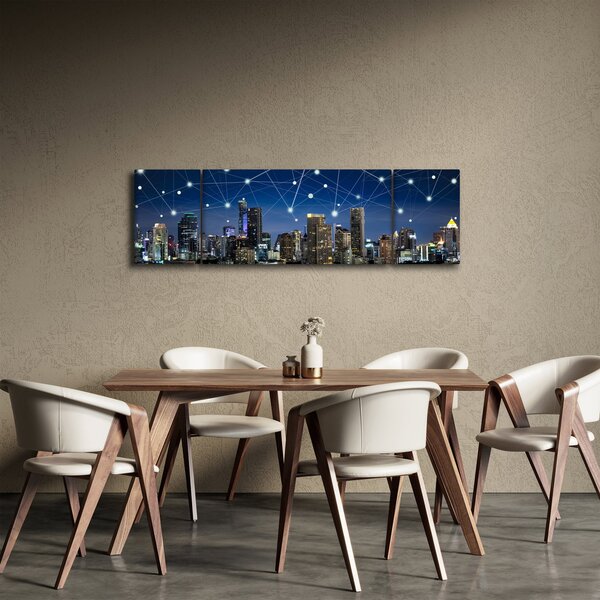 Obraz - Velkoměsto v noci (170x50 cm)