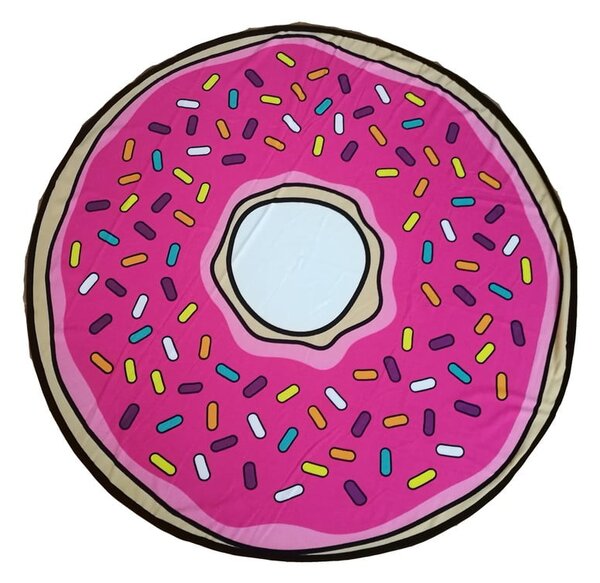 Růžová dětská plážová osuška ø 150 cm Donut – JAHU collections