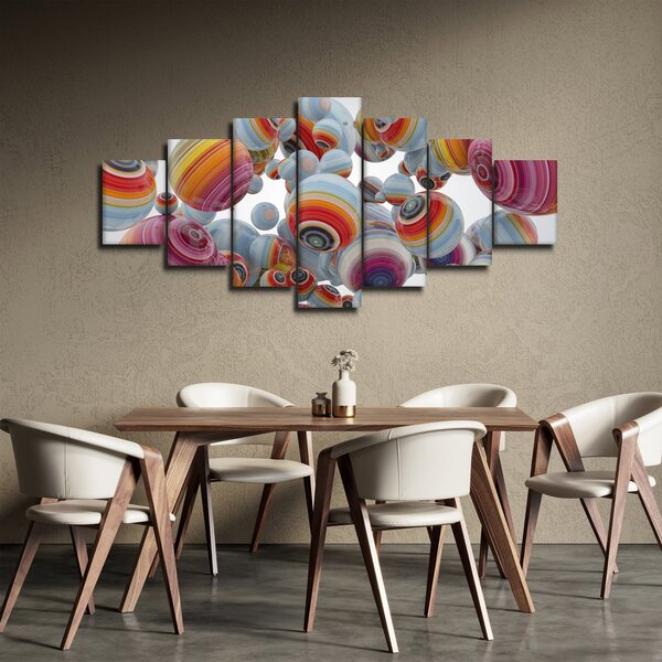 Obraz malovaných koulí (210x100 cm)
