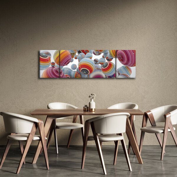 Obraz malovaných koulí (170x50 cm)
