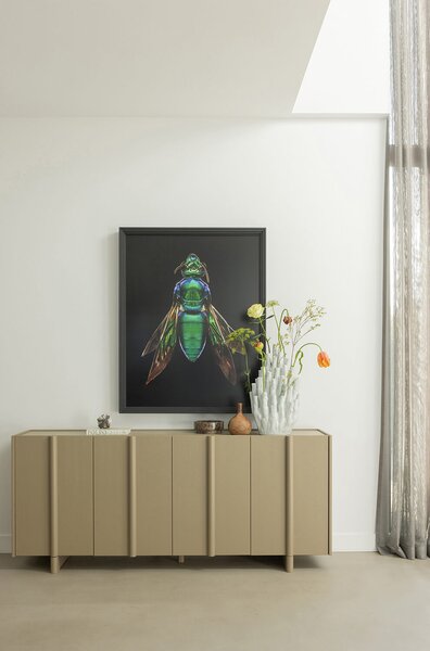Komoda suba 85 x 200 cm krémově hnědá