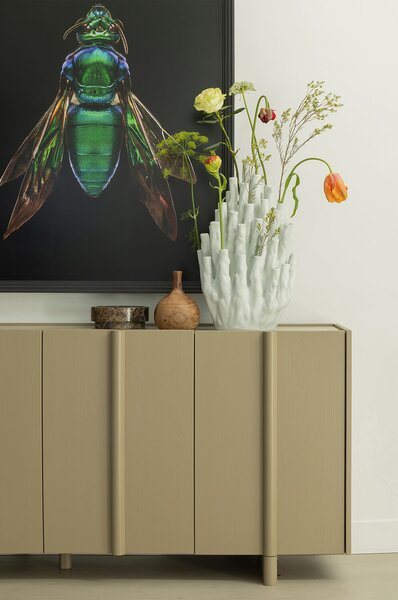 Komoda suba 85 x 200 cm krémově hnědá