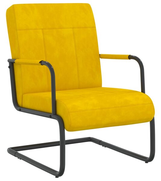 Konzolová židle hořčicová žlutá samet