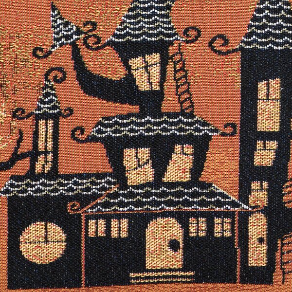 Povlak MOTIV halloween-hrad černooranžová 45 x 45 cm