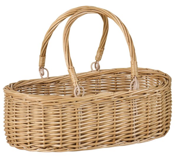 Proutěný koš s uchy Oval