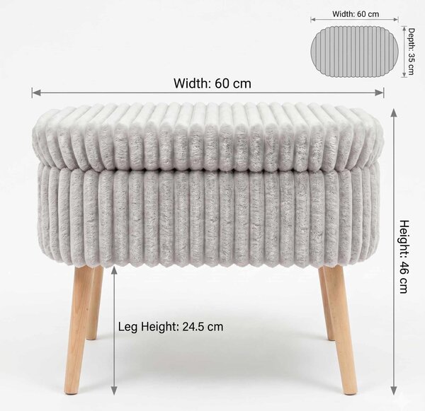ASIR Taburet MINI OSLO LINEN šedá