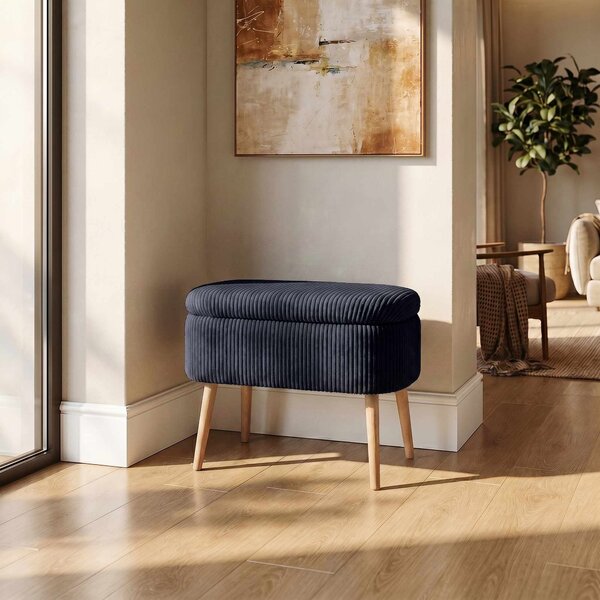 ASIR Taburet MINI OSLO LINEN černá