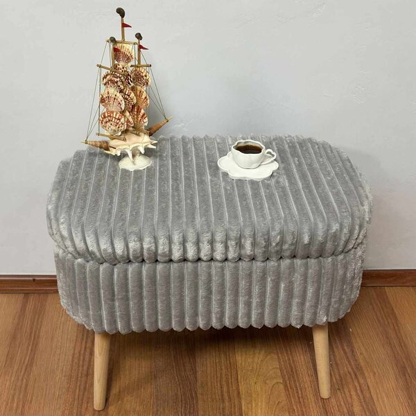 ASIR Taburet MINI OSLO LINEN šedá
