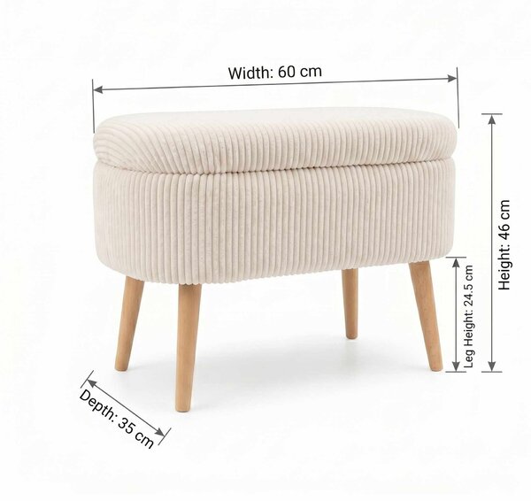 ASIR Taburet MINI OSLO LINEN krémová